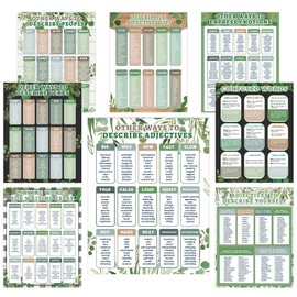 gisgfim 8Pcs Greenery Eucalyptus English Educational Classroom Posters ESL Classroom Decor Synonyms Poster Different Ways to Say Poster for Teacher Supplies Middle High School Must Haves 14.2 x 11in