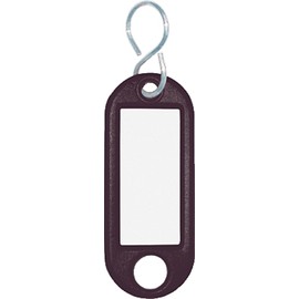 Wedo 262103401 Plastic Key Ring with S Hooks Interchangeable Labels Pack of 10 Black