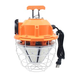 High Bay 150W LED Temporary Work Light Fixture, 20250Lm, 5000K Cool White Daylight,IP65 Dust & Waterproof, Outdoor Construction Lights with Stainless Steel Guard & Hook for Jobsite/Workshop (150)