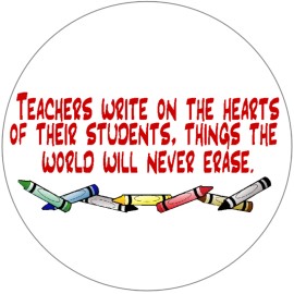 Kiwi Gifts Teachers Write On The Hearts Of Students - 3 Inch Circle Sticker 3" x 3"