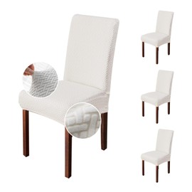 Genina Chair Covers for Dining Room Chair Covers Dining Chair Slipcovers Stretch Kitchen Parsons Chair Covers (White, 4 PCS)