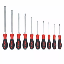 Wiha 53180 10 Piece SoftFinish X Heavy Duty Cushion Grip Screwdriver Tray Set
