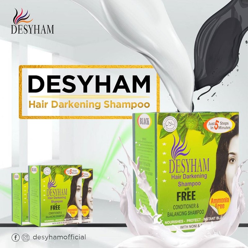 Desyham Hair Darkening Shampoo - Black