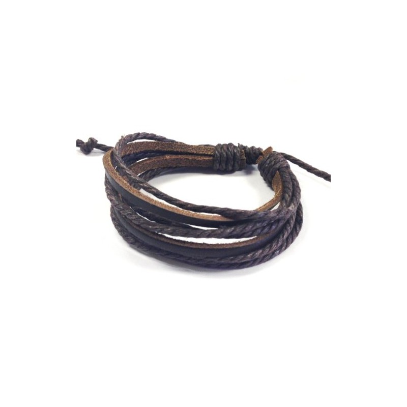 Wrapables Leather Brown Adjustable Bracelets