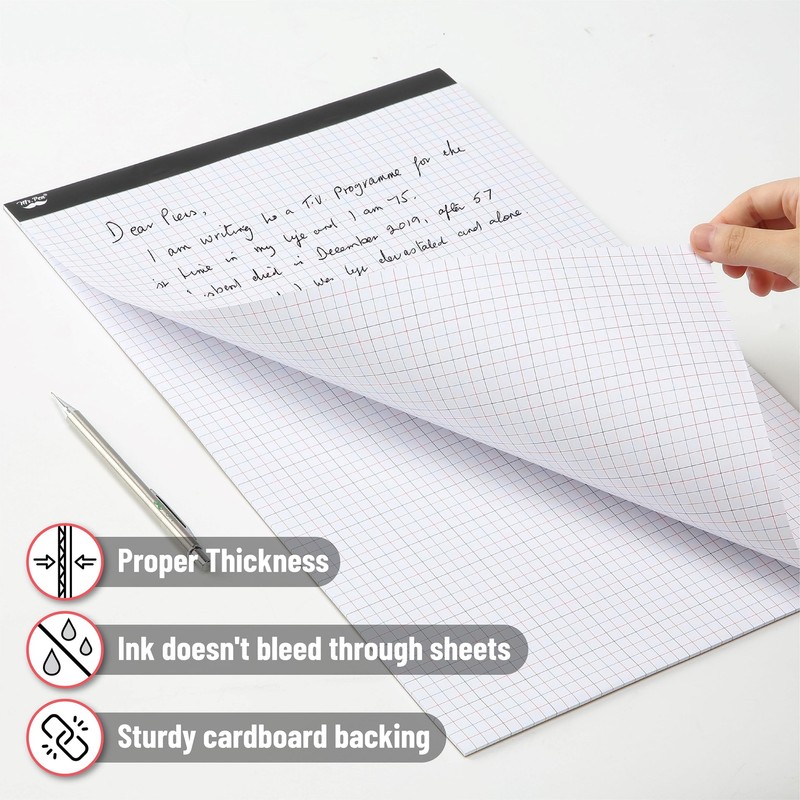 Mr. Pen- Graph Paper Pad 17"x11", 4x4 Quad-Ruled Graph Paper,