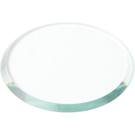 Plymor 2" Round, 3mm Thick Beveled Clear Glass Circle
