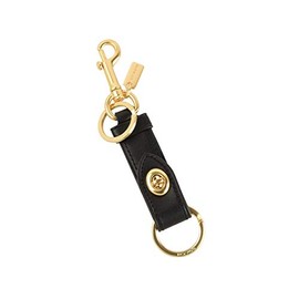 Coach Key Holder, Outlet Key Ring, Brand, Leather, With Snap Clasp, Removable Key Ring, Trigger, Snap, Bag Charm, TRIGGER SNAP BAG CHARM, Black