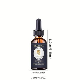 100% Natural Beard Oil with Argan Oil, Softening, 50 ml (30ml)