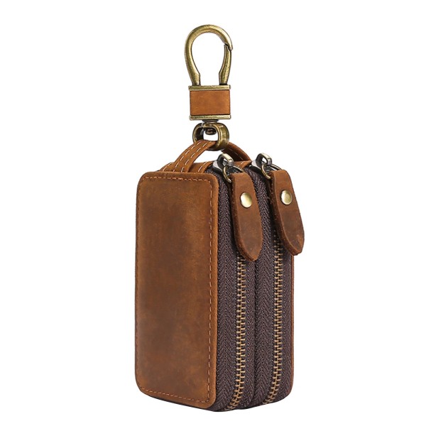 Unbranded Genuine Leather Key Wallet Keychain Zipper Men Car Key