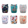 babygoal Reusable Cloth Diapers for Girls, Adjustable Washable Nappy 6pcs+