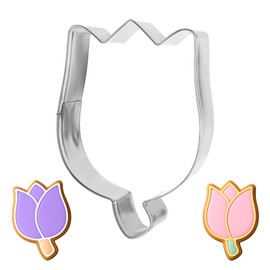 Tulip Flower Cookie Cutter Set 3.5 Inch Flower Biscui Cookie Cutters Fondant Molds Stainless Steel Cutters Spring Summer Flowers Cutter Baking Tool for Homemaking