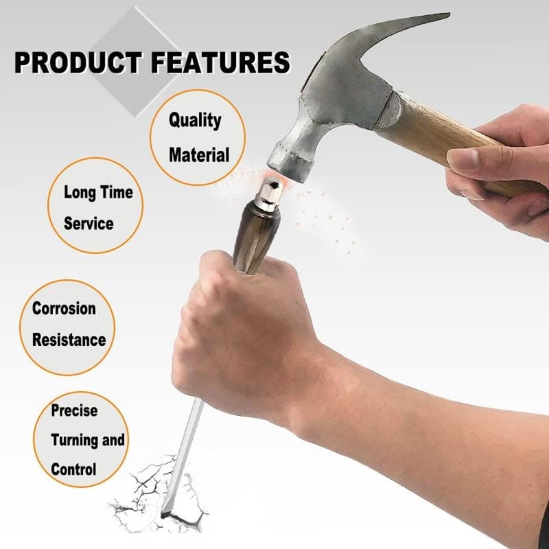 Utoolmart Slotted Impact Screwdriver 10 Inch Keystone Demolition Driver Magnetic