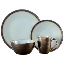 Gourmet Basics by Mikasa 5203746 Anastasia Dinnerware Set (Service For 4), Blue