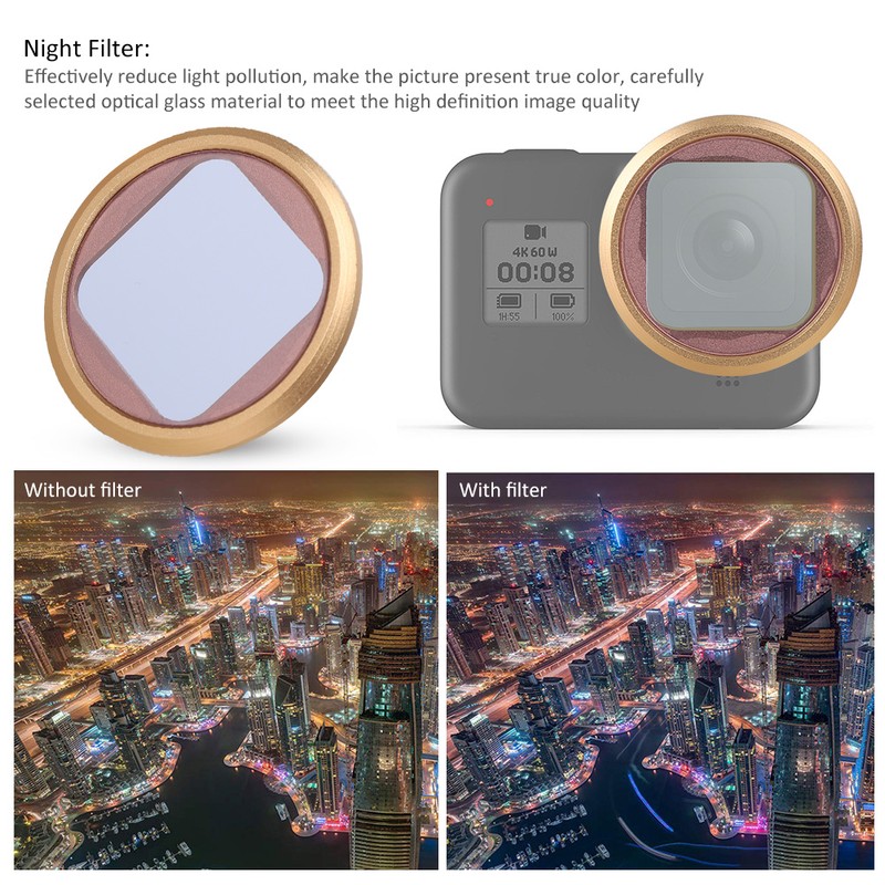 JUNESTAR 6 In 1 Action Camera Filter CPL ND Night