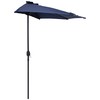Sunnydaze 9-Foot Half Patio Umbrella with Solar LED Lights -