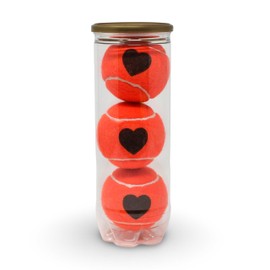 Price's 1 x 3 Heart Motif Tennis Balls in a Tube (Orange)