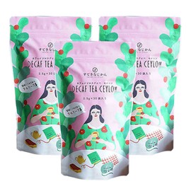 Decaf Tea Ceylon Triangular Tea Bag, 0.1 oz (2.5 g) x 30 Bags x 3 Pack Set, Total of 90 Cups, Caffeinated Tea, Unscented Tea, Full Leaf Use