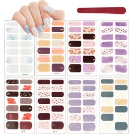 8 Hojas de Pegatinas de Esmalte de Uñas con Degradado 3D Calcomanías Autoadhesivas para Uñas con Diseño de Color Sólido Decoración de Uñas DIY