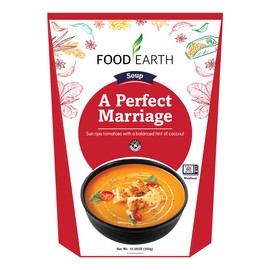 Food Earth A Perfect Marriage Tomato Coconut Soup | Vegan, Gluten-Free, Ready-to-Eat | 10.58 oz (300g) – Pack of 6 | Heat & Serve in 60 Seconds