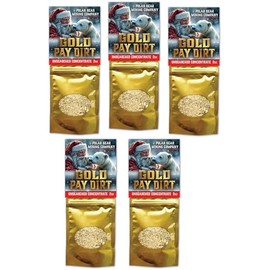 5 Pack - Christmas Gold Pay Dirt, 2 oz, Panning PayDirt Bag – Gold Prospecting Concentrate, Stocking Stuffers, Party Favors, Santa Polar Bear