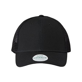 Legacy Lo-Pro Snapback Trucker Cap, Adjustable, Black-Black