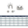 20PCS M5 Wire Rope Clip Cable Clamps 304 Stainless Steel