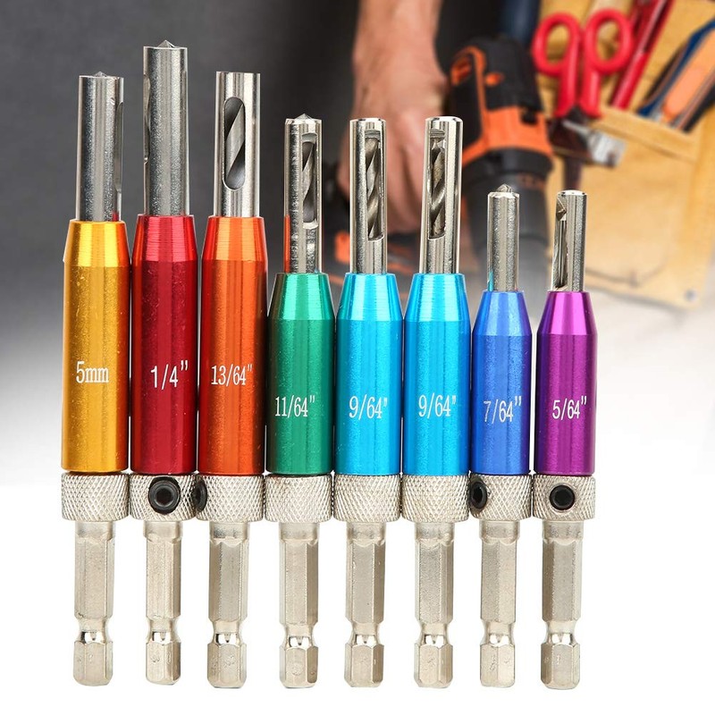 Rankomu 17 Pcs Self Centering Drill Bit Set, Multicolor Door