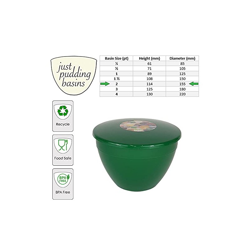 Pudding Basin and Lid Pack of 3 Plastic Pudding Basins