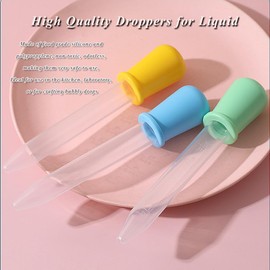 8 Pcs Droppers for Liquid, 5ML Silicone and Plastic Eye Dropper Pipettes with Bulb Tip for Candy Oil Kitchen Kids Gummy Making with Scale from 1ML to 5ML (8pcs Colorful)