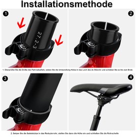Blicadijo Bicycle Reducing Sleeve Seat Post, Bicycle Seat Post Tube Adapter 27.2 mm Aluminium Alloy Reducing Sleeve to 30.8 mm for MTB 30.8 mm