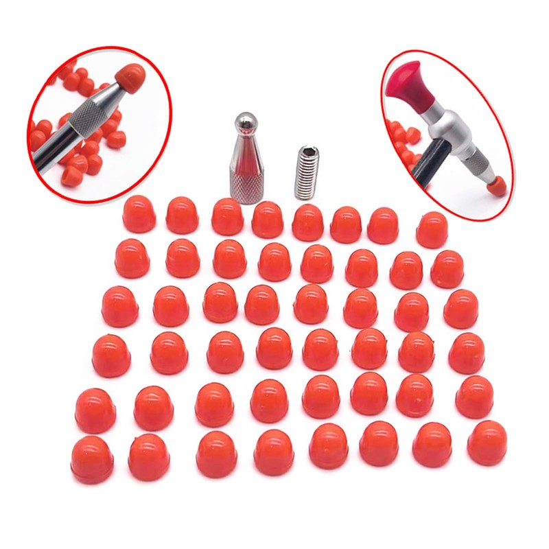 PTILSERY 48pieces Rubber Tips for Paintless Dent Repair Hammer and