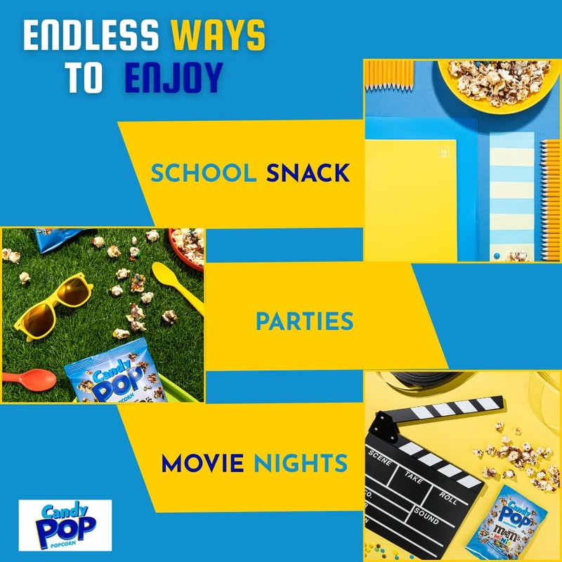 Candy Pop M&Ms Minis Candy Coated Popcorn (5.25oz bags, 1-Pack)