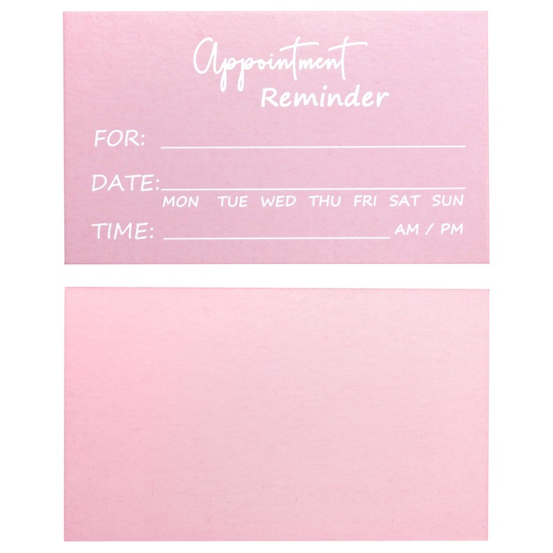 RXBC2011 100 Appointment Reminder Cards Pink