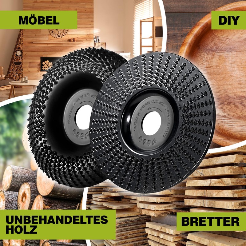 GRAFF Premium Set Wood Cutter Rasp Disc 125 mm for