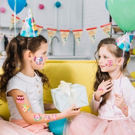 Pink Axolotl Temporary Tattoos Stickers - 6 Sheets 240 Pcs Axolotls Birthday Party Favors Decorations Cute Reptile Animals Salamander Tattoo Stickers for Girls Kids School Rewards Bag Stuffers Fillers