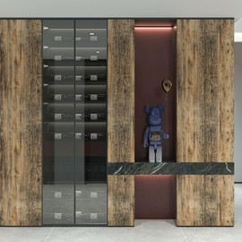 3yecao 16"×197" Thick Vintage Brown Wood Wallpaper Peel and Stick Rustic Waterproof Grey Blue Faux Wood Grain Contact Paper Vinyl Wrap Adhesive Wall Stickers for Kitchen Countertops Cabinets Cupboard