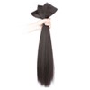 Pui Pui Wig Hair Extensions, Straight Hair Piece Wig 60cm, Dark Brown, 3 Pieces / 뿌이뿌이가발 붙임머리 부분 생머리 피스가발 60cm, 다크브라운, 3개
