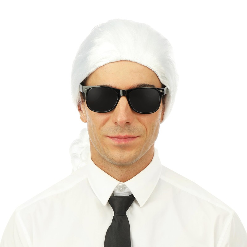 P’tit Clown RE18036 - Karl Wig with Bow - White