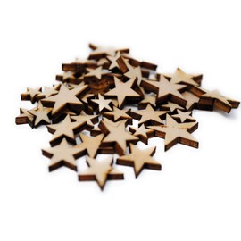 [Star Shaped] Wooden Embellishments - Mixed Mini Scrapbooking Shapes for Craft