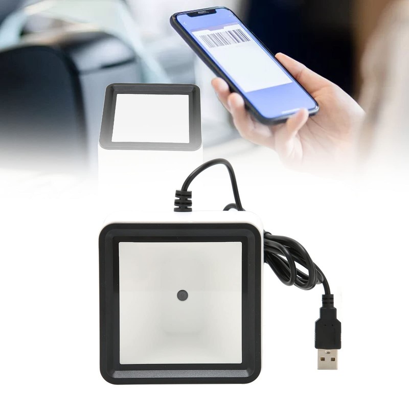 Zunate Hands-Free Barcode Scanner, R42 2D 1D Barcode Scanner All-Round
