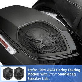 FZHMT 5"x7" Saddlebag Lid Speakers For Harley Davidson Touring FLT FLH FLHR 1994-2024
