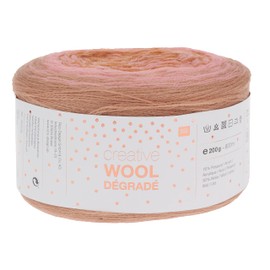Rico Creativ Wool Dégradé 200 g 4-Ply Pink / Natural Pink / Natural