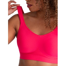 SHAPERMINT Daily Comfort Wireless Bras for Women Full Support - Seamless Plus Size Bra, Bralette for Women Full Support Dark Pink