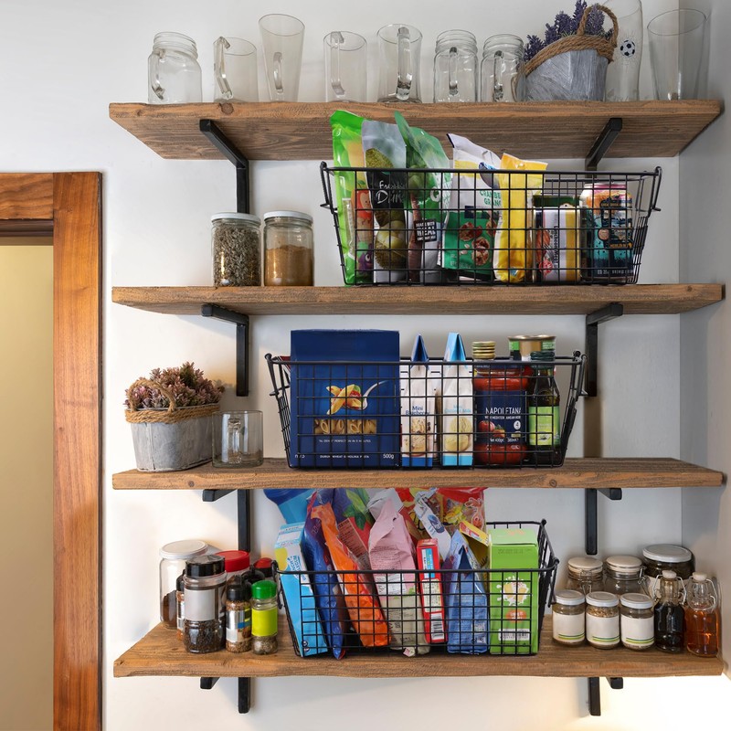 4 Pack [ XL Large ] STACKABLE Wire Baskets for
