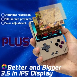 Miyoo Mini Plus Handheld Game Console 3.5-inch 640*480 IPS Screen 3000mAh Miyoo-Mini+ with Portable Case Retro Gray