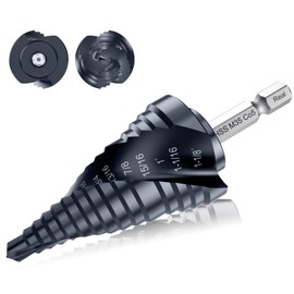 Spiral Flute Cobalt Step Drill Bit M35,Hex Shank Unibit for Metal, Stainless Steel (1/4"-1-1/8")