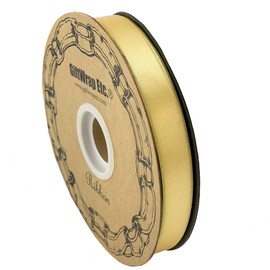 Daffodil Yellow Satin Fabric Ribbon - 5/8" x 100 Yards, Spring, Summer, Garland, Wreath, Gift Bow, Corsage, Support Our Troops, Thanksgiving, Fall, Christmas, Mardi Gras, Easter