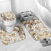 Chrainy 4Pcs 3D Floral Shower Curtain Sets Elegant White Blossom