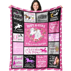 Eixiders Horse Blanket for Girls, Horse Gifts for Girls Women, Horse Blanket, Horse Accessories for Girls, Horse Lovers Birthday Gifts Decor Blanket, Horse Throw Blanket 50" x40"