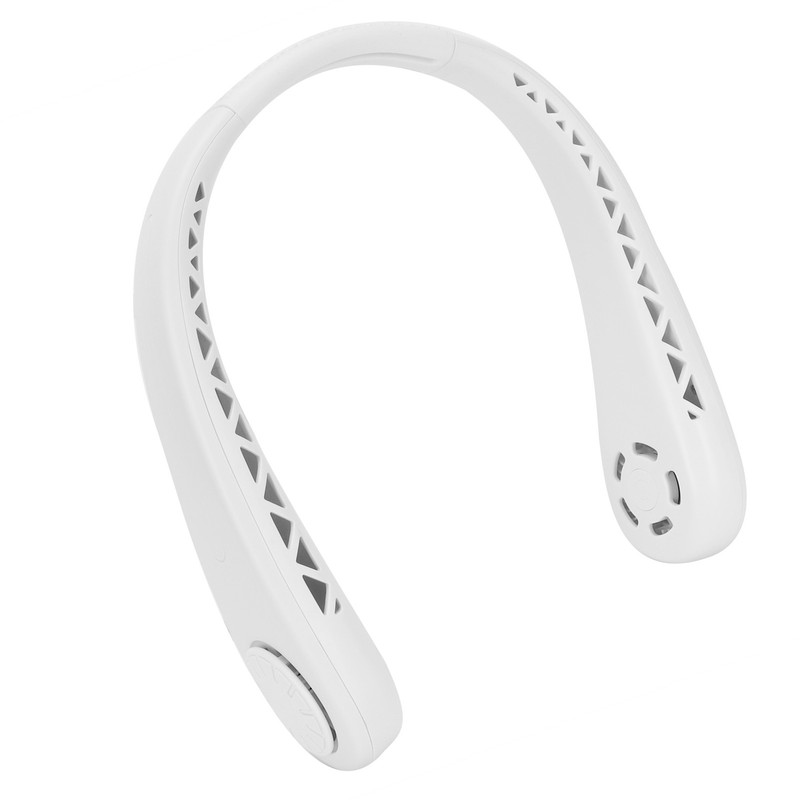 White Adjustable Hanging Neck Electric Fan Bladeless Portable USB Charging